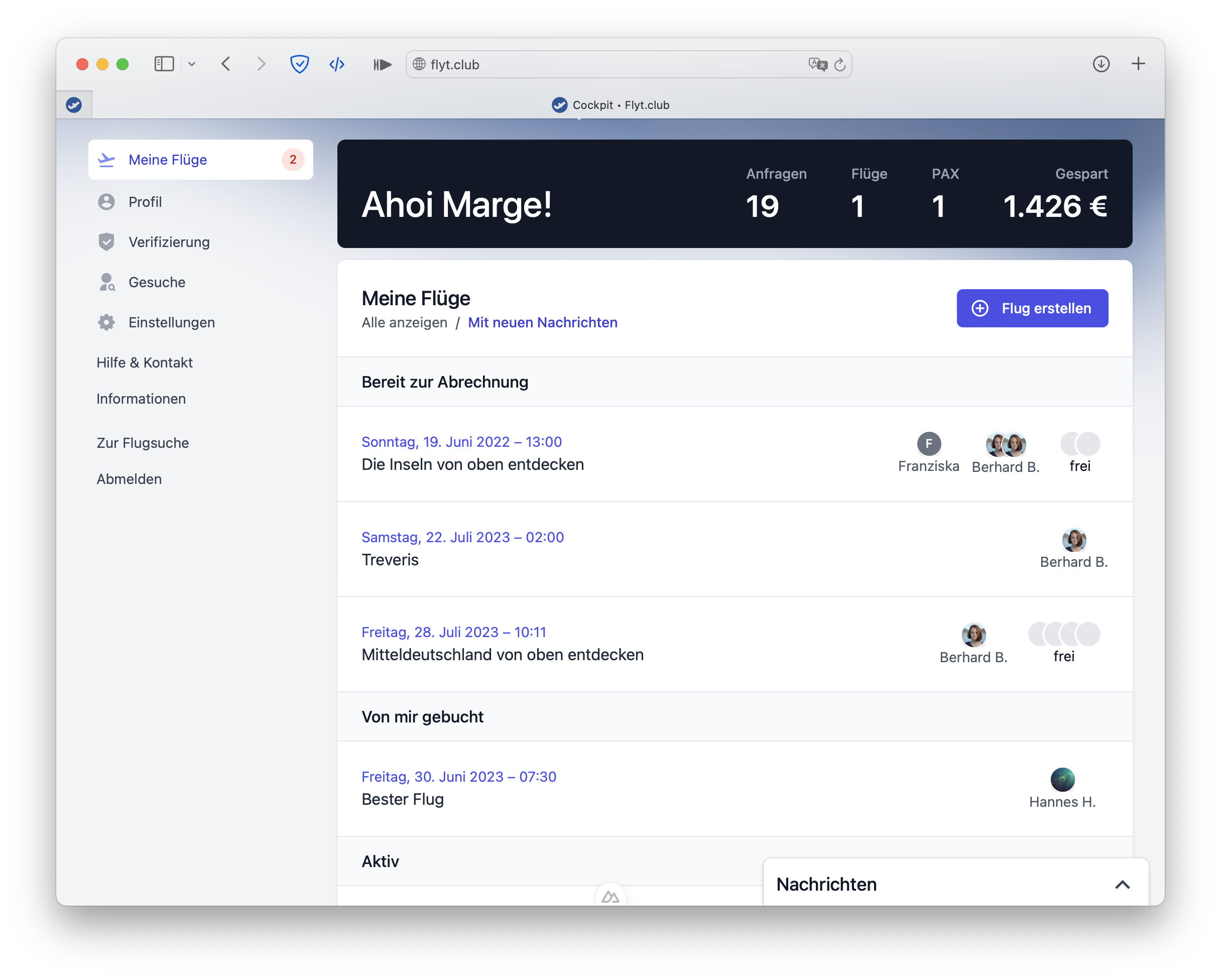 Screenshot der Verwaltungsoberfläche
