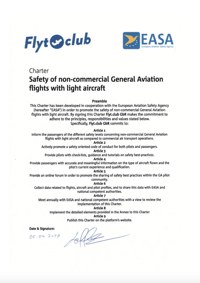 EASA-Sicherheitscharta