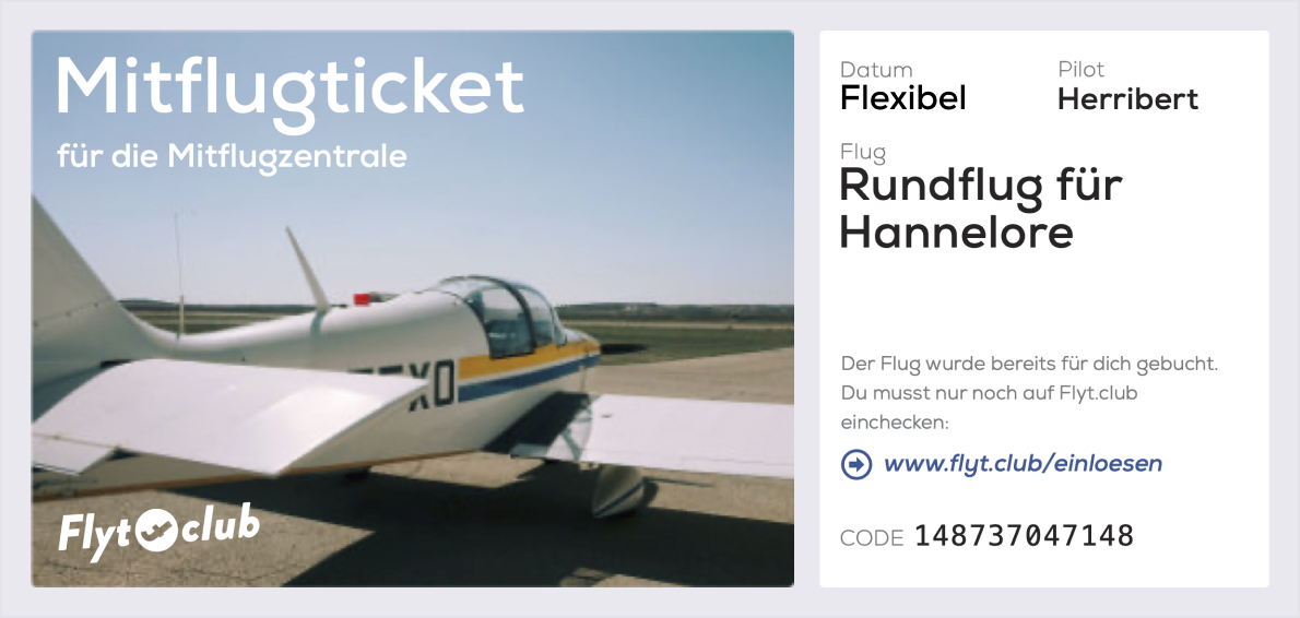 Beispiel Mitflugticket
